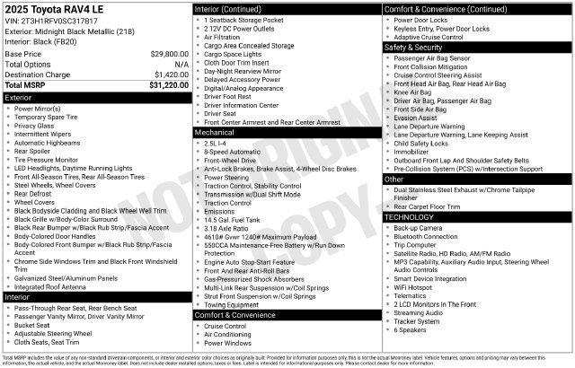 Certified 2025 Toyota RAV4 LE FWD image 18
