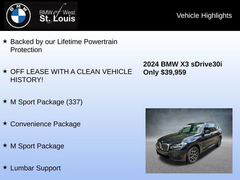 Used 2024 BMW X3 sDrive30i w/ M Sport Package image 8