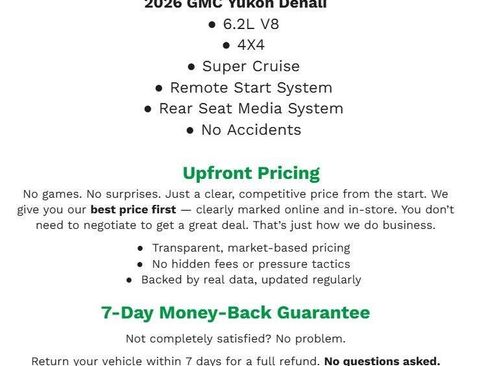Certified 2026 GMC Yukon Denali w/ Denali Reserve Package AWD/4WD image 2