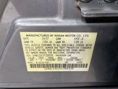 Used 2007 Nissan Altima 3.5 SL w/ Technology Pkg FWD image 28