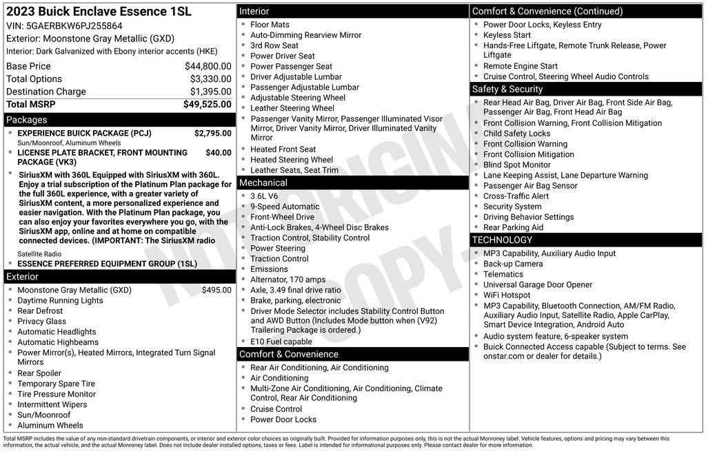 Used 2023 Buick Enclave Essence w/ Experience Buick Package FWD image 17