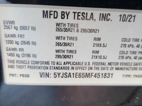 Used 2021 Tesla Model S Plaid AWD/4WD image 29