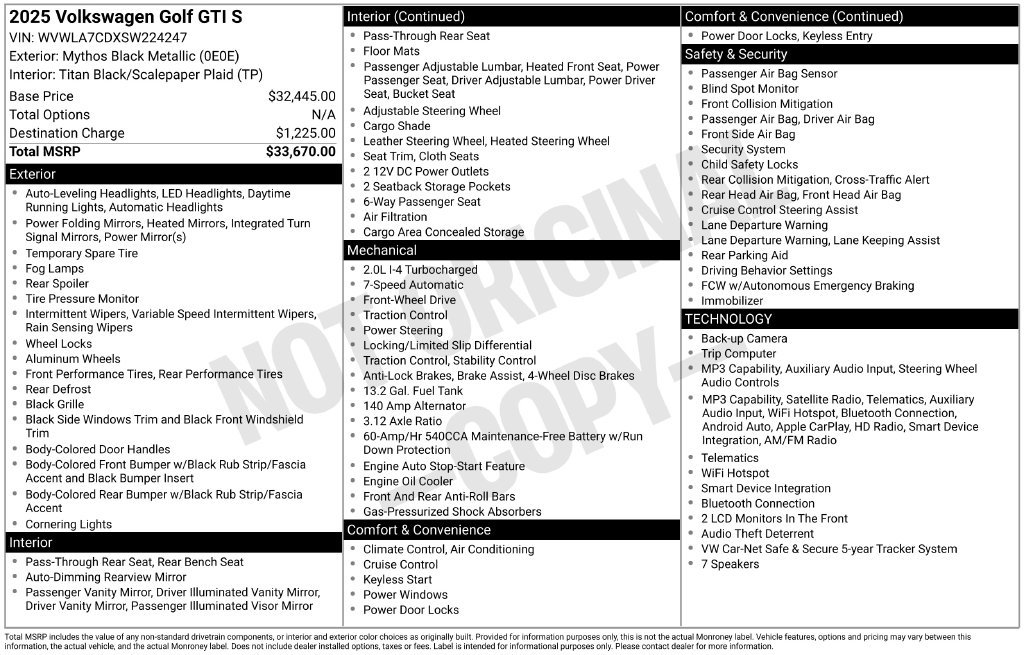 Used 2025 Volkswagen GTI S FWD image 12