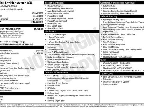 Used 2021 Buick Envision Avenir w/ Technology Package II image 7