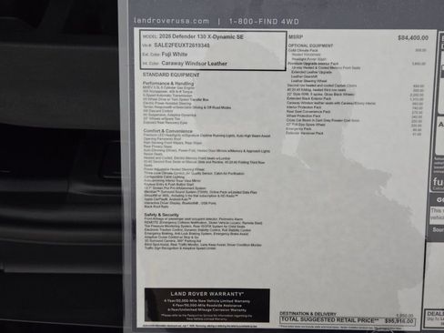 New 2026 Land Rover Defender 130 X-Dynamic SE AWD/4WD image 34