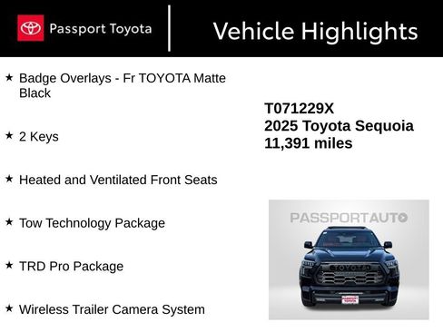 Certified 2025 Toyota Sequoia TRD Pro w/ Tow Technology Package AWD/4WD image 14
