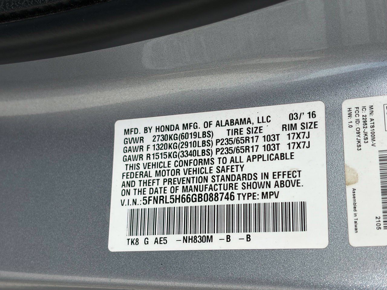 Used 2016 Honda Odyssey EX-L image 13