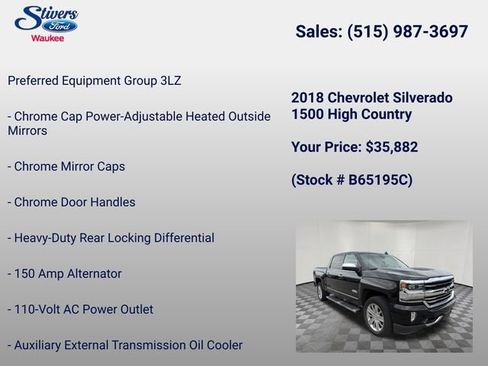 Used 2018 Chevrolet Silverado 1500 High Country AWD/4WD image 13
