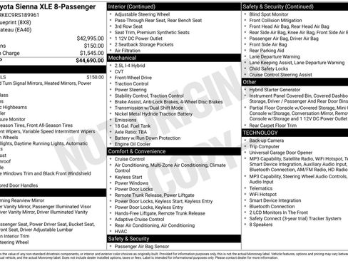 Used 2024 Toyota Sienna XLE FWD image 20