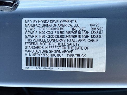 New 2026 Honda Ridgeline RTL image 22