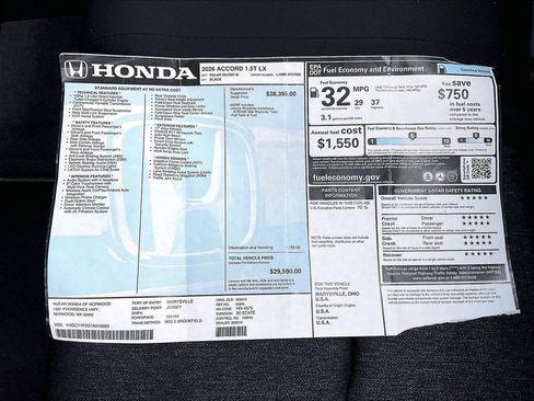 New 2026 Honda Accord LX image 18