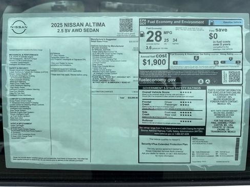 New 2025 Nissan Altima 2.5 SV w/ SV Special Edition Package image 8