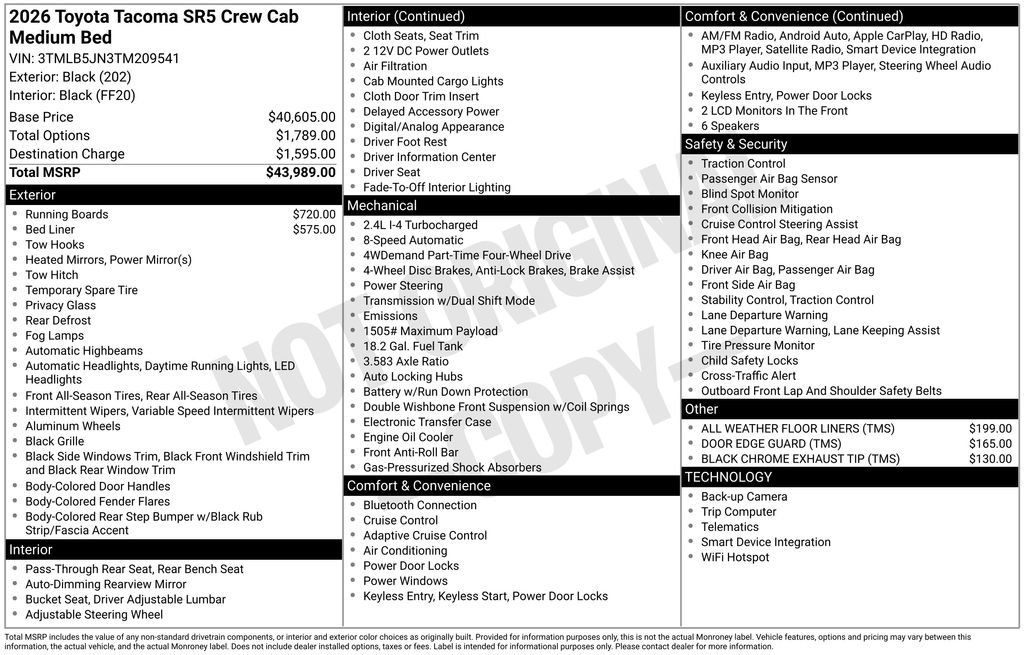 Used 2026 Toyota Tacoma SR5 AWD/4WD image 11
