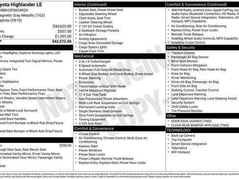 Used 2023 Toyota Highlander LE AWD/4WD image 30