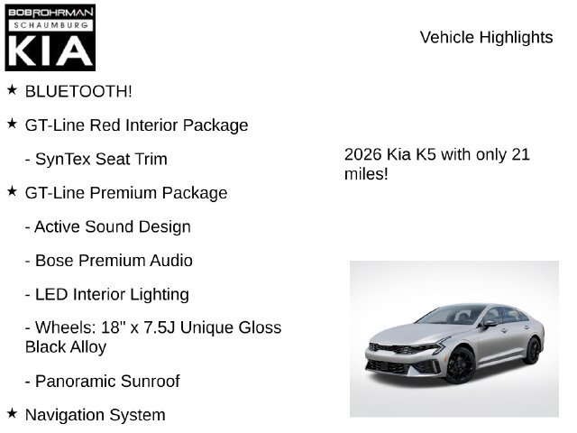 New 2026 Kia K5 GT-Line w/ GT-Line Premium Package AWD/4WD image 7