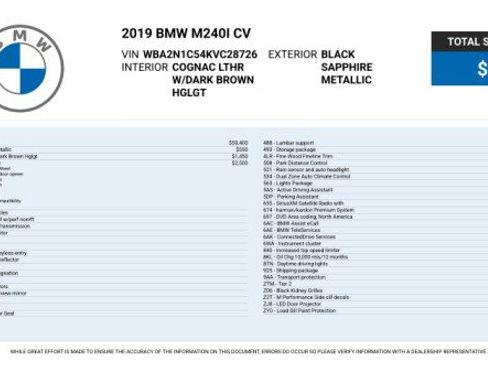 Used 2019 BMW M240i Convertible w/ Premium Package RWD image 3