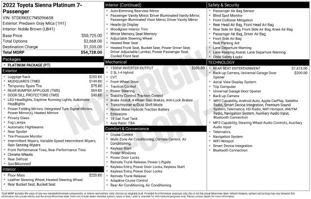Used 2022 Toyota Sienna Platinum FWD image 11