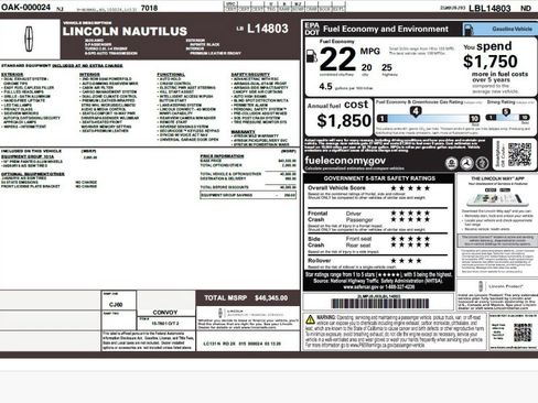 Used 2020 Lincoln Nautilus Premier w/ Equipment Group 101A AWD/4WD image 2