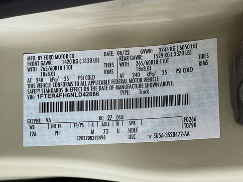 Certified 2022 Ford Ranger XLT w/ Equipment Group 301A Mid image 21