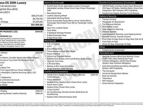 Used 2019 Lexus ES 300h w/ Accessory Package 2 image 7