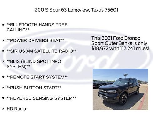 Used 2021 Ford Bronco Sport Outer Banks w/ Outer Banks Package AWD/4WD image 17