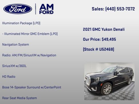 Used 2021 GMC Yukon Denali w/ Denali Premium Package AWD/4WD image 36