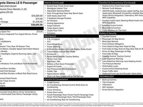 Used 2022 Toyota Sienna LE FWD image 5
