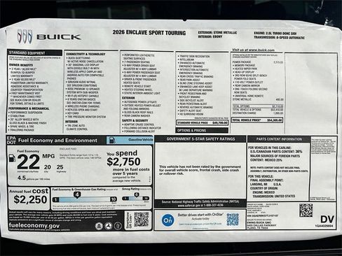 New 2026 Buick Enclave Sport Touring image 21