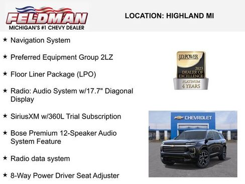 New 2026 Chevrolet Traverse High Country w/ LPO, Floor Liner Package image 3