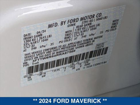New 2024 Ford Maverick Lariat w/ Tremor Off-Road Package image 30