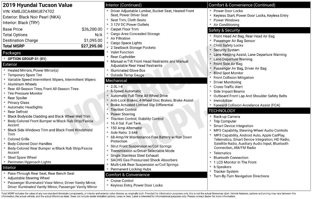 Used 2019 Hyundai Tucson Value AWD/4WD image 9
