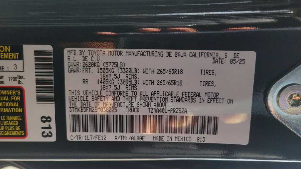 Certified 2025 Toyota Tacoma TRD Sport RWD image 24
