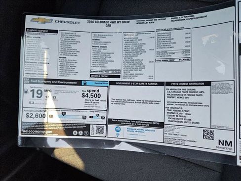 New 2026 Chevrolet Colorado W/T w/ WT Custom Package image 18