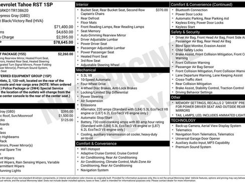 New 2026 Chevrolet Tahoe RST w/ Comfort Package image 10
