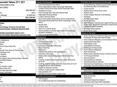 Used 2021 Chevrolet Tahoe Z71 AWD/4WD image 67