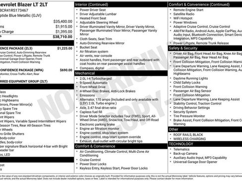 Certified 2024 Chevrolet Blazer LT w/ Convenience Package image 27