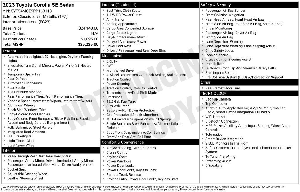 Certified 2023 Toyota Corolla SE FWD image 34