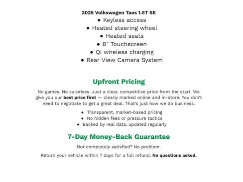 Used 2025 Volkswagen Taos SE AWD/4WD image 2