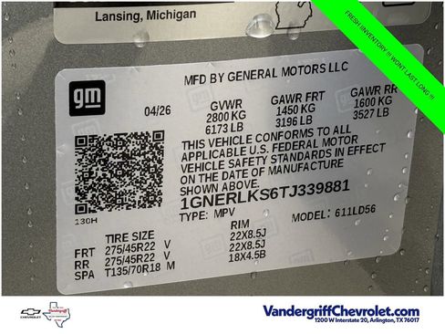 New 2026 Chevrolet Traverse RS FWD image 23