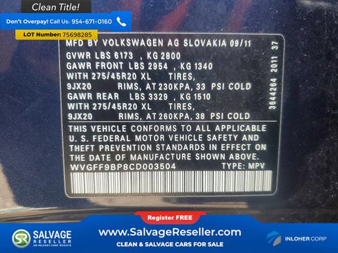 Used 2012 Volkswagen Touareg VR6 image 15