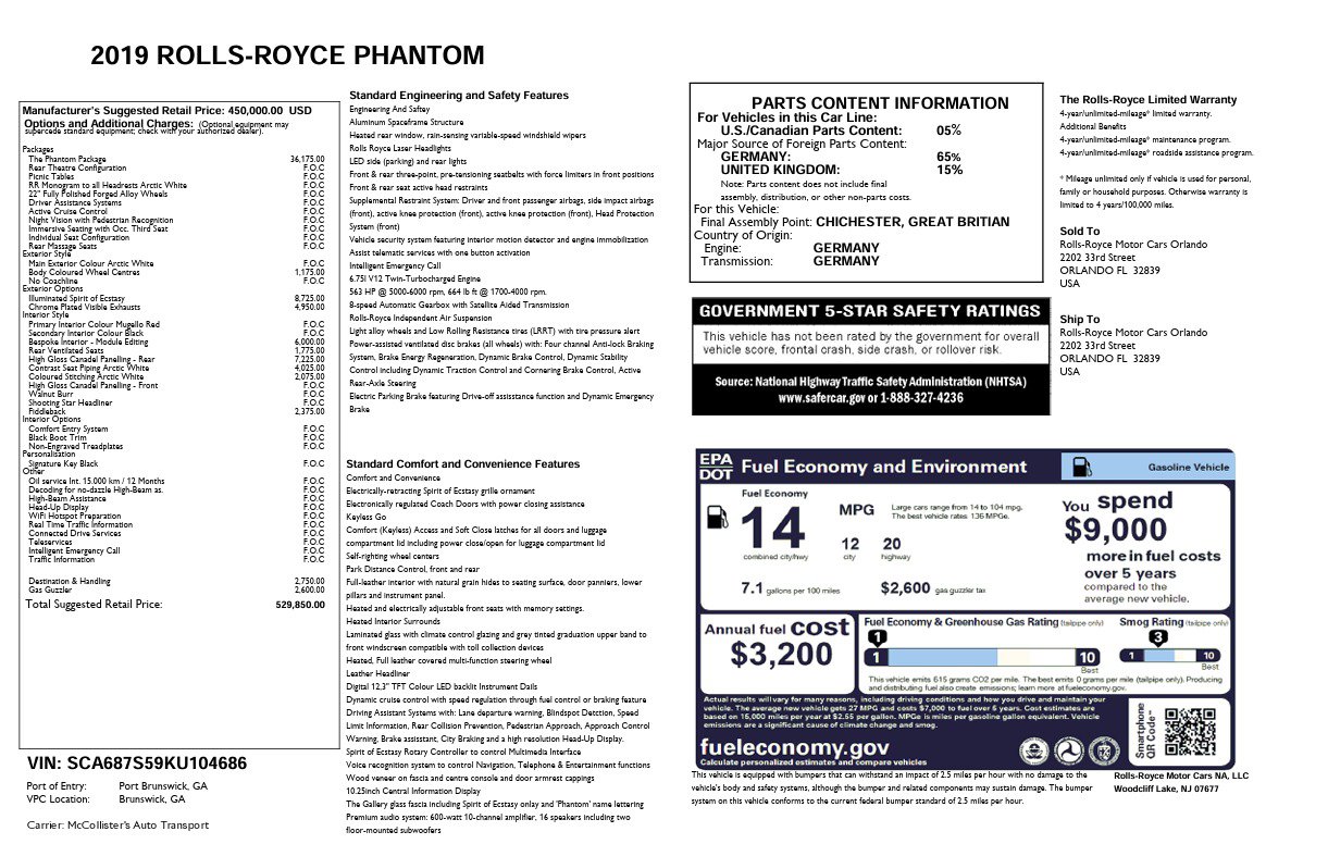 Used 2019 Rolls-Royce Phantom Sedan RWD image 4