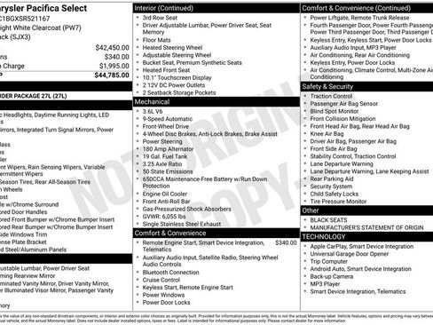 Used 2025 Chrysler Pacifica Select FWD image 37
