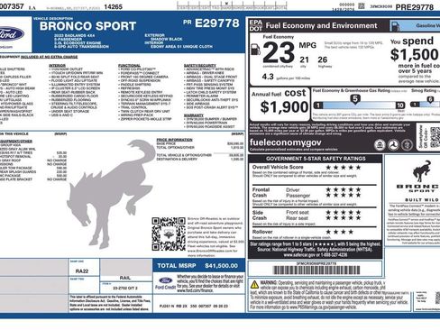 Used 2023 Ford Bronco Sport Badlands AWD/4WD image 6
