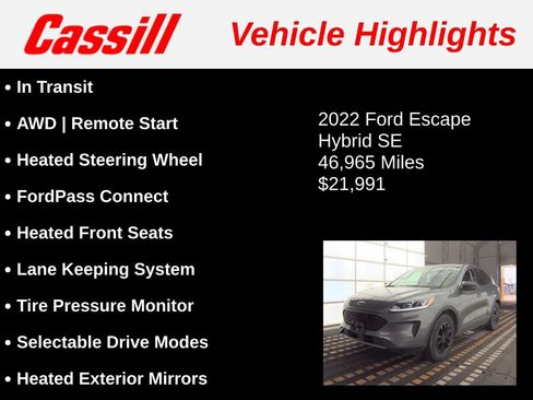 Used 2022 Ford Escape SE w/ Convenience Package AWD/4WD image 3