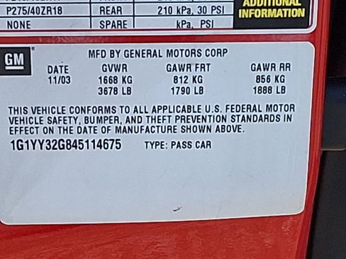 Used 2004 Chevrolet Corvette Base w/ Preferred Equipment Group image 13