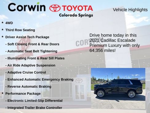 Used 2021 Cadillac Escalade Premium Luxury w/ Driver Assist Tech Package AWD/4WD image 6