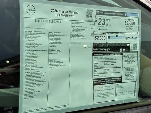 New 2026 Nissan Murano Platinum w/ Cargo Package image 11