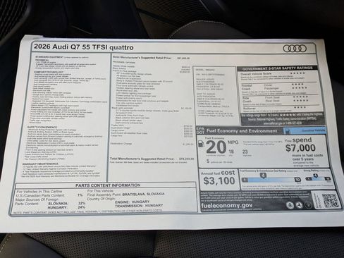 New 2026 Audi Q7 3.0T Premium Plus AWD/4WD image 18