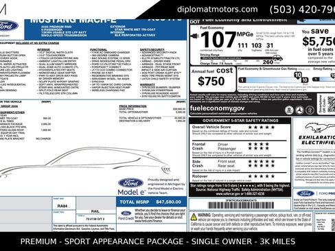 Used 2025 Ford Mustang Mach-E Premium w/ Sport Appearance Package RWD image 2