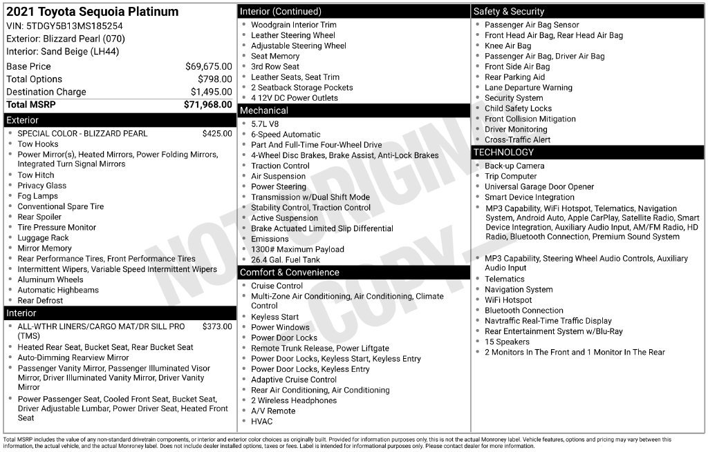 Certified 2021 Toyota Sequoia Platinum AWD/4WD image 25